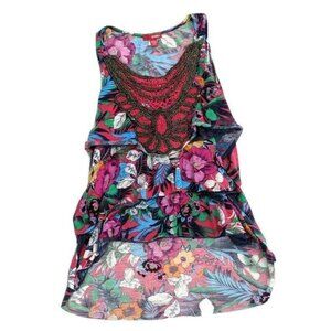 BONGO Junior  Small Tank Top Sleeveless Floral Small 38i